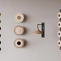 Modern Wall Lights With Various Circular Designs And Neutral Tones For Interior Decor 3d model