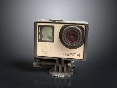 GoPro HERO4 Action Camera With Mount And Display Screen For Outdoor Activities 3d model
