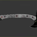Modern Tactical Axe with Honeycomb Pattern Handle Silver Black Red Accents and Metal Blade