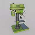 Green Industrial Drill Press With Stable Base Column And Worktable Motor Unit 3d model
