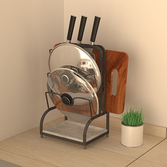 Knife Rack Pot Cover Drain Rack 3d model