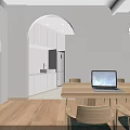 Modern Pilates Studio Interior With Reformer Equipment Wooden Floor And Mirrors