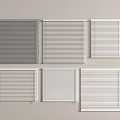 Stylish Gray and White Blinds Collection with Different Patterns for Interior 3d model