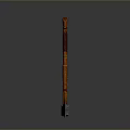 Traditional Decorative Axe With Orange Brown Wooden Handle Carved Patterns And Metal Head