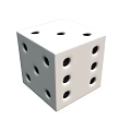 White Household Dice Featuring Black Dots For Daily Use And Decoration