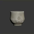 Handcrafted Ceramic Cup For Everyday Use With Shell Texture And Bottom Spots 3d model