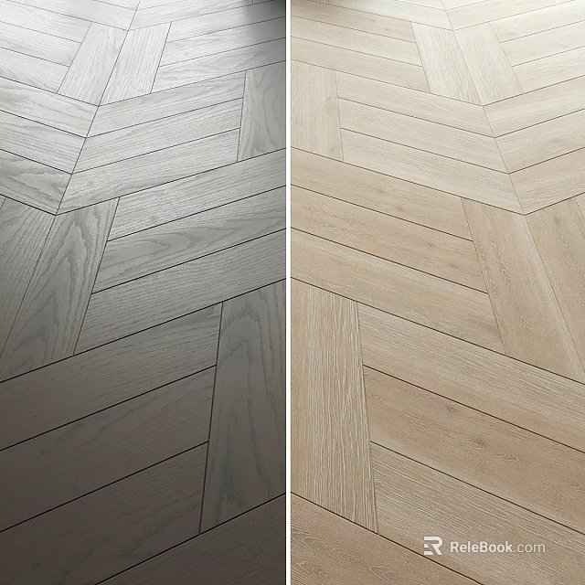 Modern Herringbone Wooden Flooring With Gray And Light Wood Tones For Interior 3d model 