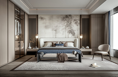 New Chinese bedroom 3d model