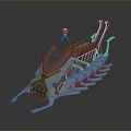 Small Humanoid Figure Standing On Large Futuristic Biomechanical Creature