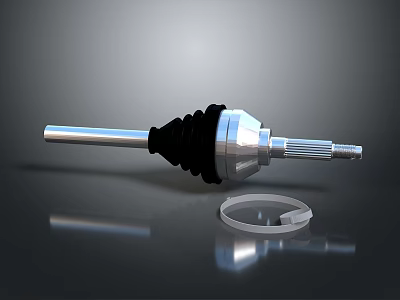 Automotive CV Joint Assembly With Drive Shaft Rubber Boot And Seal Ring 3d model