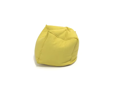 Yellow Soft Bean Bag Stool With Cozy Design For Home Seating Comfort 3d model