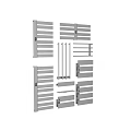 Modern Bathroom Cabinet Rack With Metal Shelves And Support Bars Design