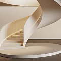 Modern Symmetrical Spiral Staircases In Light And Dark Tones With Lighting