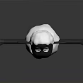 Cartoon Sheep 3D Render With White Wool Black Ears Open Arms And Smiling Face