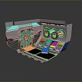 Technical Internal Mechanical Structure With Cylindrical Components Green Indicators And Circuit Boards