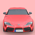 Red Toyota Sports Car With Sleek Aerodynamic Body And Sporty Design