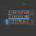 Modern Public Office Space With Open Layout Bright Workstations Orange Blue Partitions Black Office Chairs