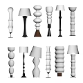 Various Modern Floor Lamps With Different Designs Including Glass Shades And Wooden Bases For Interior