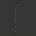 Modern Street Light Structure With Tall Metal Pole And Curved Lamp Head