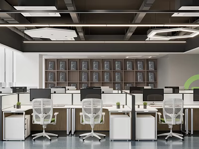 modern public office area office area 3d model