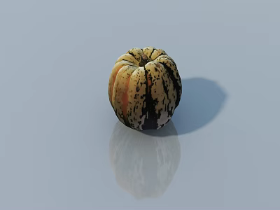Round Colorful Striped Bonsai Potted Plant With Smooth Surface And Reflection 3d model