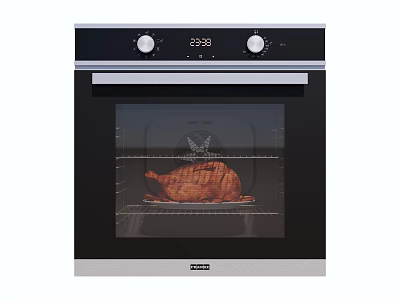 Electric Oven as Essential Kitchen Appliance Cooking Roast Chicken at 238 Degrees with Control Panel 3d model