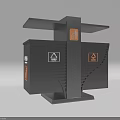Modern Public Waste Bins With Multiple Classification Compartments And Outdoor Design 3d model