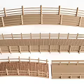 Wooden Landscape Bridge Designs With Curved Deck And Decorative Railings
