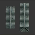 Traditional Chinese Architecture Roof Models With Green Tiles And Eave Designs