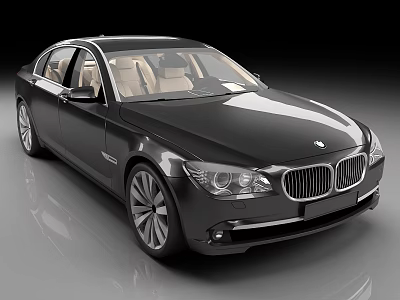 Sleek Black BMW Sedan With Premium Leather Interior And Chrome Accents 3d model