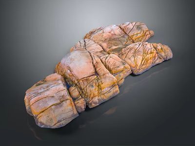 Rugged Rocky Terrain Displaying Natural Textures And Multicolored Surface Patterns 3d model