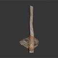 Handcrafted Wooden Decorative Pole With Rope Wrapped Base And Natural Texture