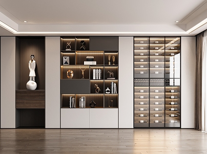 Modern Wine Cabinet Decorative Cabinet Decoration 3d model