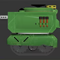 Green Tank Inspired Furniture Design With Track Details And Decorative Elements