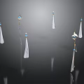 Elegant Living Accessories With Blue Beads And White Tassel Hanging Decor