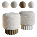 Stylish Textured Sofa Stools with Light Upholstery Wooden and White Bases Various Designs
