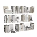 Stylish Books And Magazines Collection With Stacked Arrangement And Neutral Design