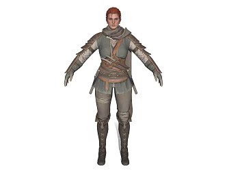 Medieval female warrior female warrior 3d model