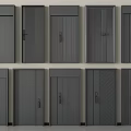 Various Modern Security Door Designs With Steel Material And Textured Panel Patterns 3d model