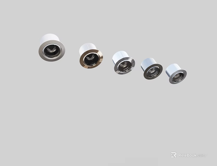 Modern Downlights and Spotlights With Various Styles Metal Finish and Recessed Design 3d model 