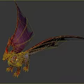 Mythical Fantasy Dragon Character Featuring Purple Wings Red Scales And Glowing Claws
