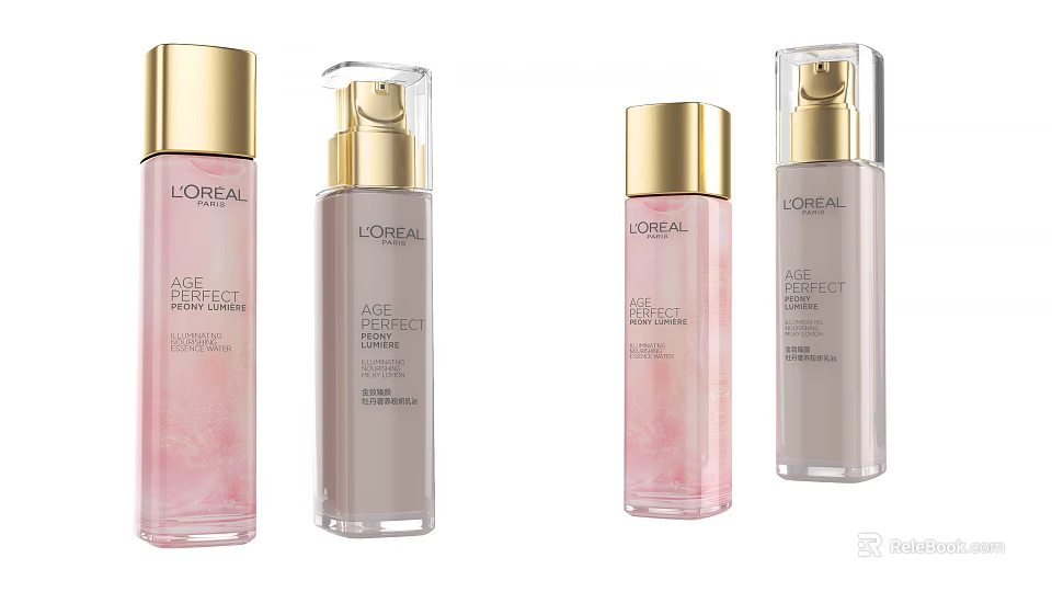 L'OREAL Age Perfect Skincare Products With Facial Serum And Moisturizing Lotion 3d model 