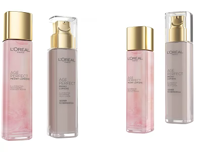 L'OREAL Age Perfect Skincare Products With Facial Serum And Moisturizing Lotion 3d model