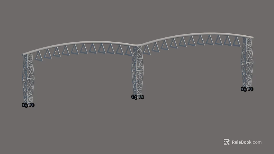 Industrial Equipment Metal Frame Structure With Support Beam And Engineering Design 3d model 
