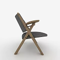 Modern Leisure Chair With Wooden Frame And Gray Fabric Cushion Design