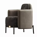 Elegant Modern Single Sofa With Gray Velvet Upholstery And Metal Legs Design