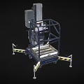 Industrial Mobile Elevating Work Platform With Safety Guardrails Control Panel And Wheels 3d model