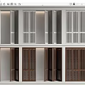 Middle ancient shutter folding door sliding door sliding door 3d model