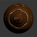 Brown Ceramic Gourd Shaped Sculpture With Intricate Carved Patterns Design