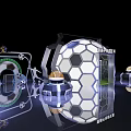 Futuristic New Moon Base With Hexagonal Structure And Green Interior Habitat